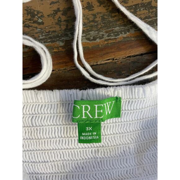 J.Crew White Linen Cotton Maxi Dress 3X Plus Size Crisscross Back - Picture 2 of 15